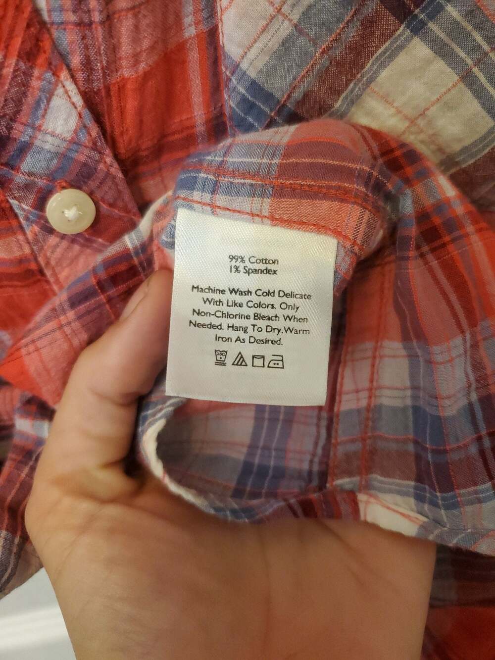 Eddie Bauer Women's Classic Fit Red Plaid Short Sleeve Button-Up Shirt - Picture 3 of 6